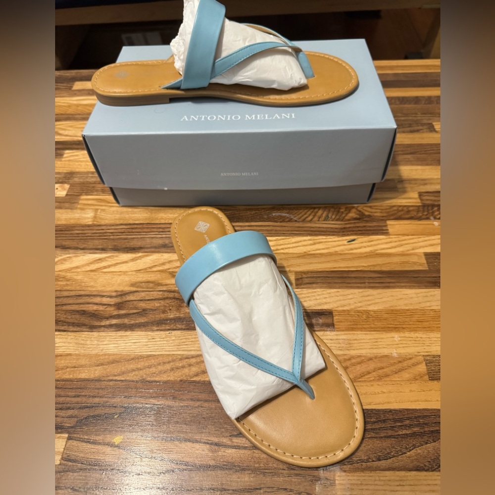 NIB Antonio Melani Lanessa Ice Cold Blue Sandals 11